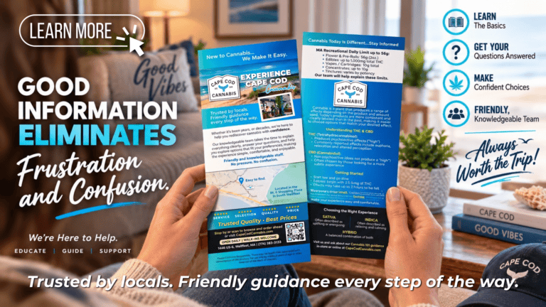 FREE Educational Rack Cards from Cape Cod Cannabis in Wellfleet!